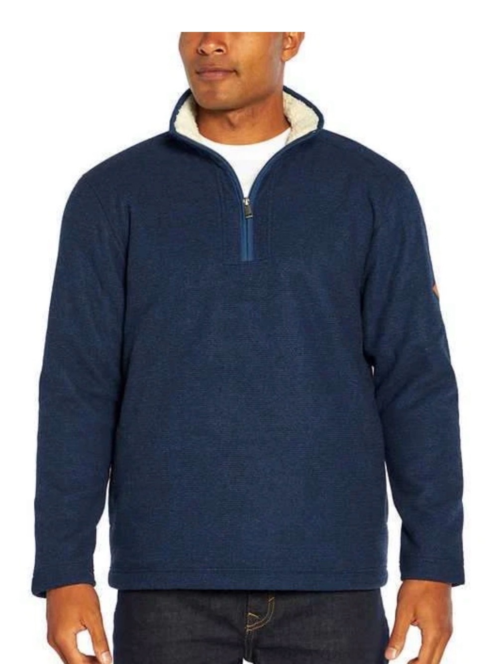 Orvis Men’s Navy Quarter-Zip Fleece Lined Mock Neck Pullover EUC L